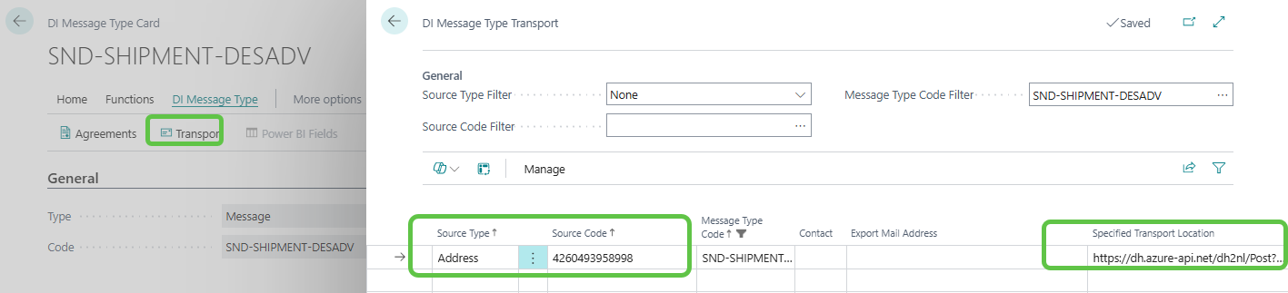 SND-SHIPMENT-DESADV transport