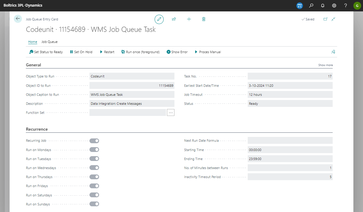 JobQueue DI Message Create