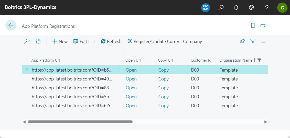 App Platform Registration