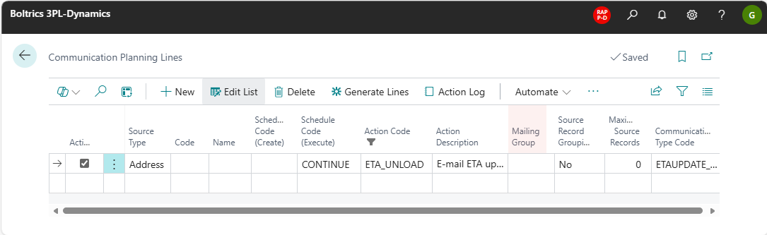 Communication Planning Lines