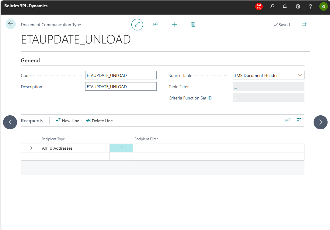 Communication Type Code