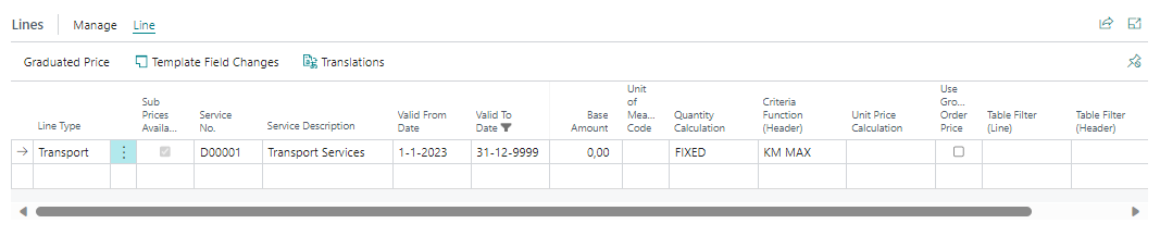 Contract Line KM MAX