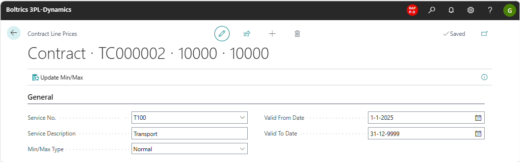 Contract Line Prices General