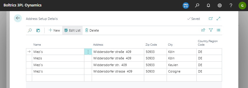 Address Details