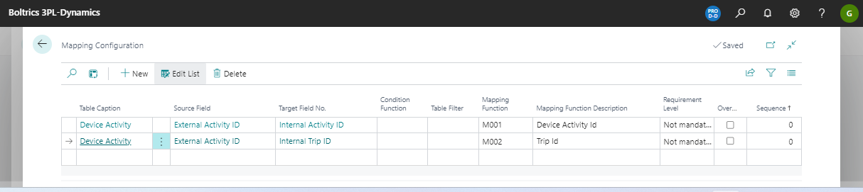 Mapping Configuration