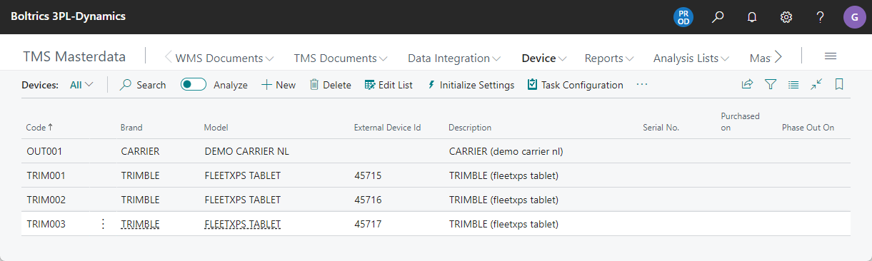 Device List