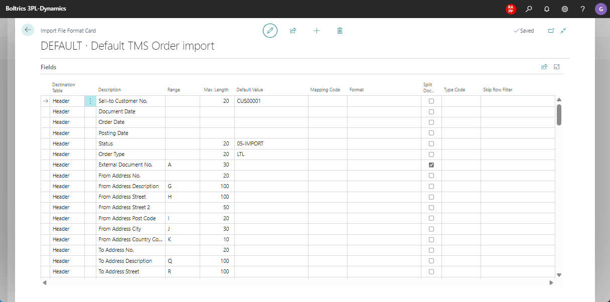 Excel Import Order fields