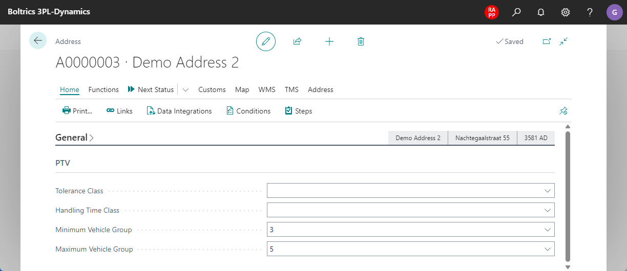 PTV Address Fields