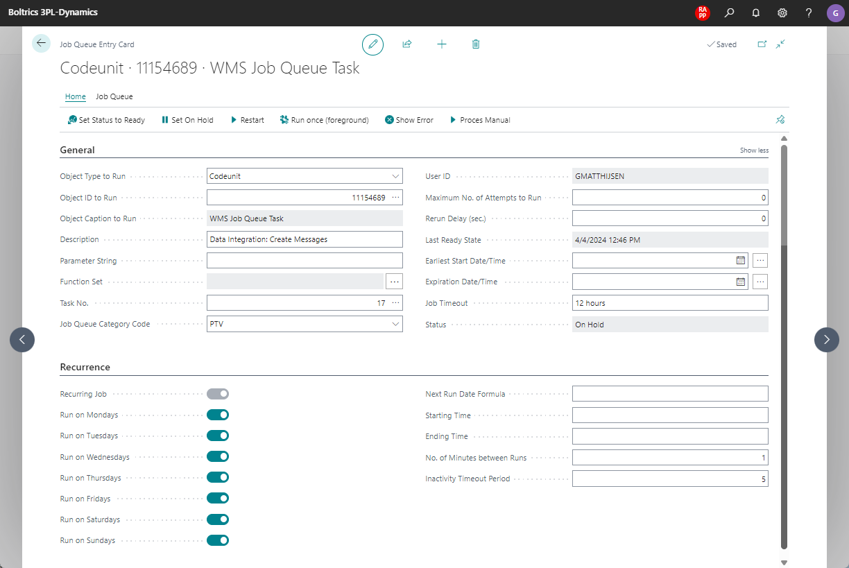 Job Queue DI Create Messages