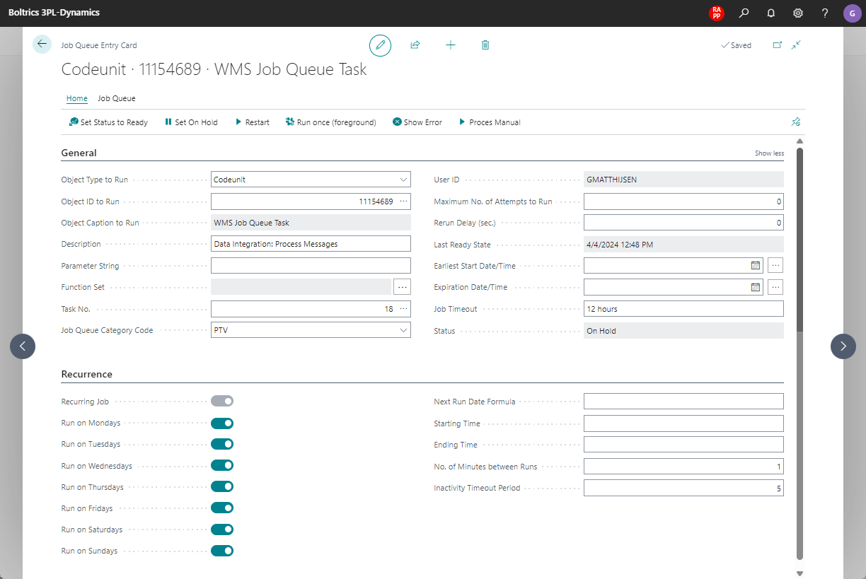 Job Queue DI Process Messages