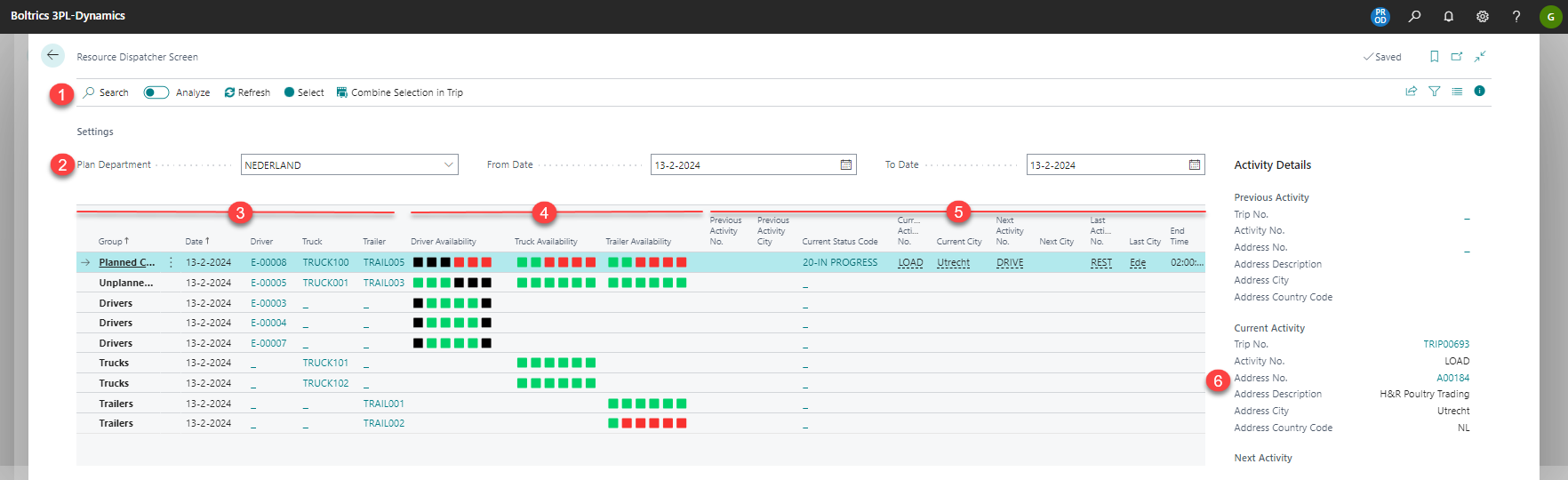 Resource Dispatcher Screen