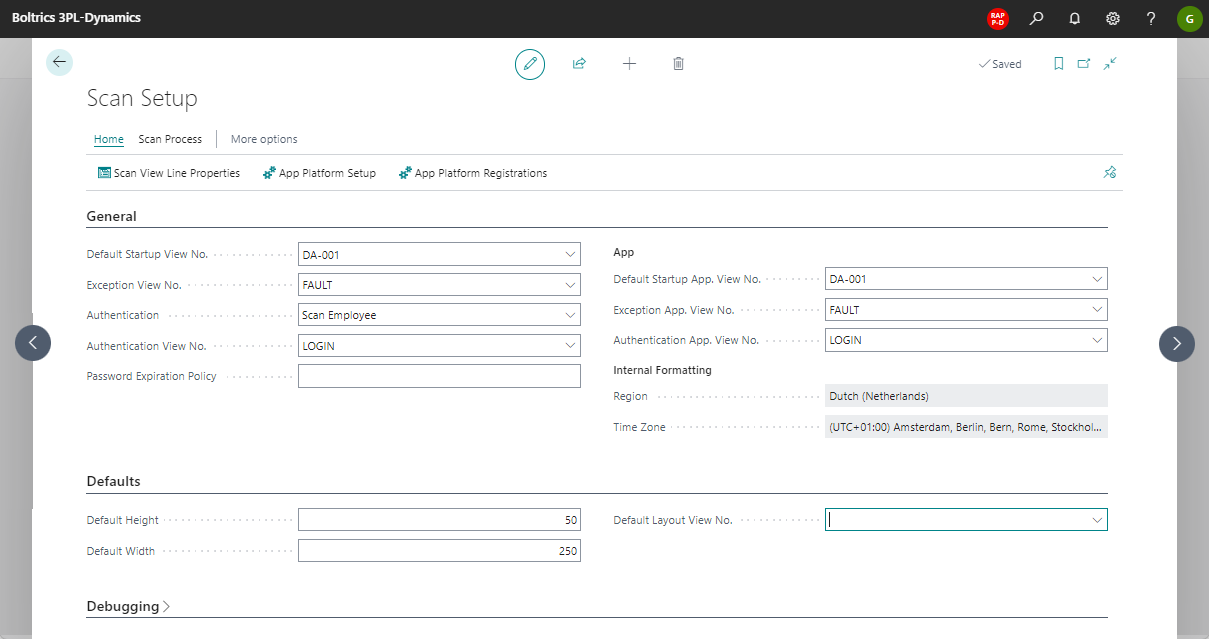 Scan Setup