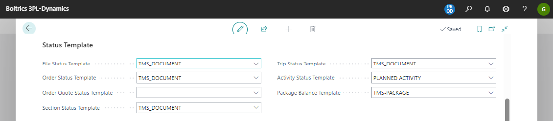 Setup Status Template