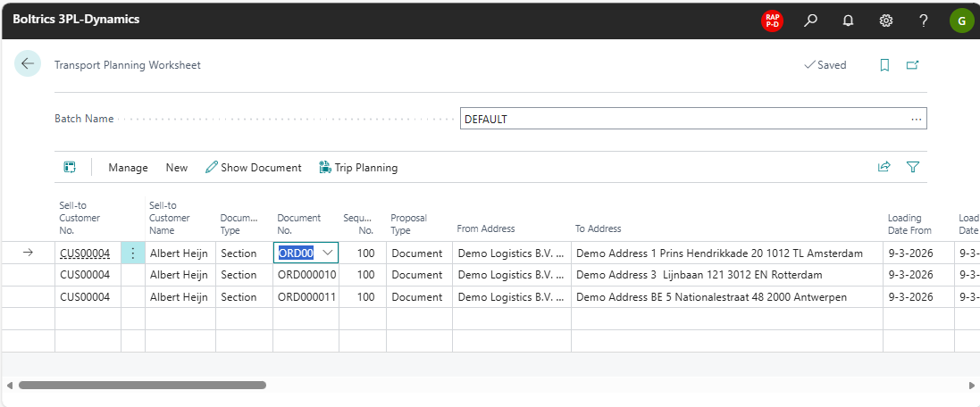 Transport Planning Worksheet