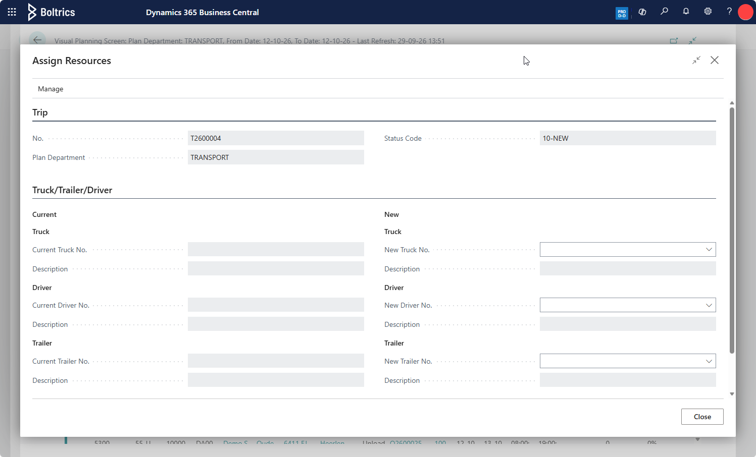 Visual Planning Assign Resources
