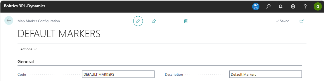 Marker Configuration Header
