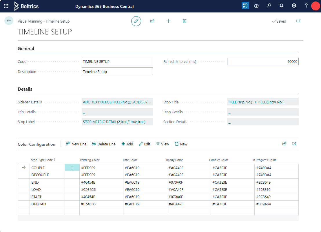 Visual Planning Timeline Setup