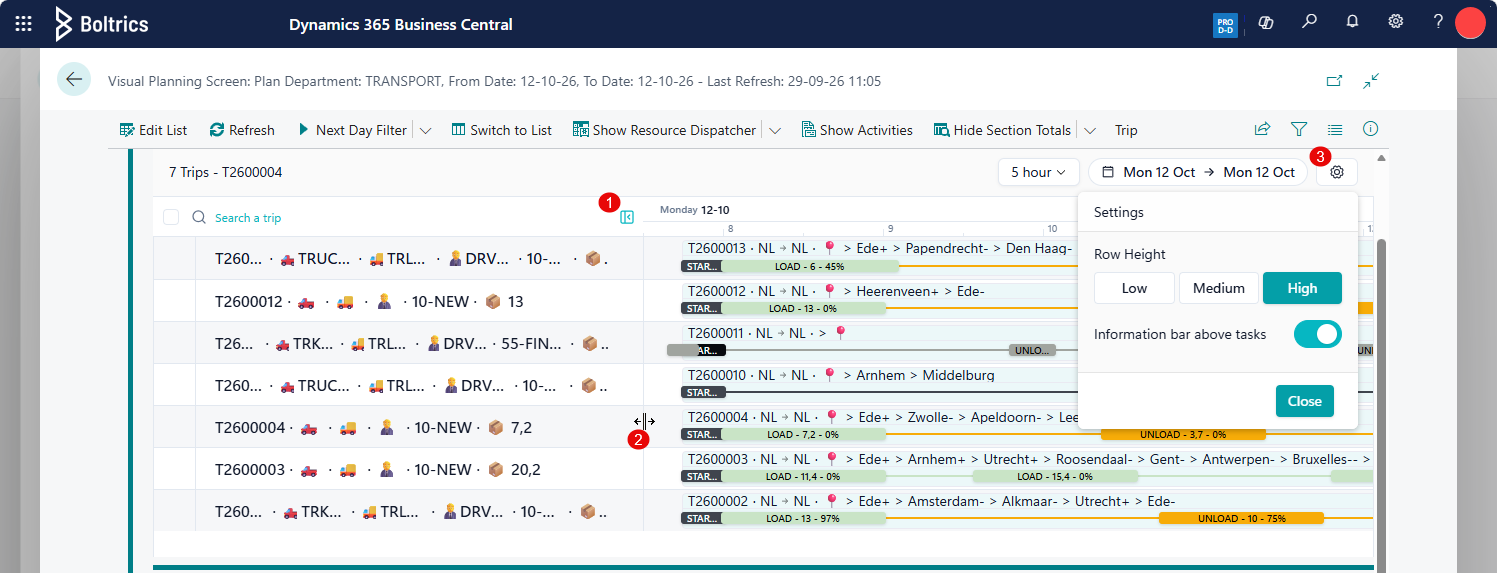Visual Planning Timeline View