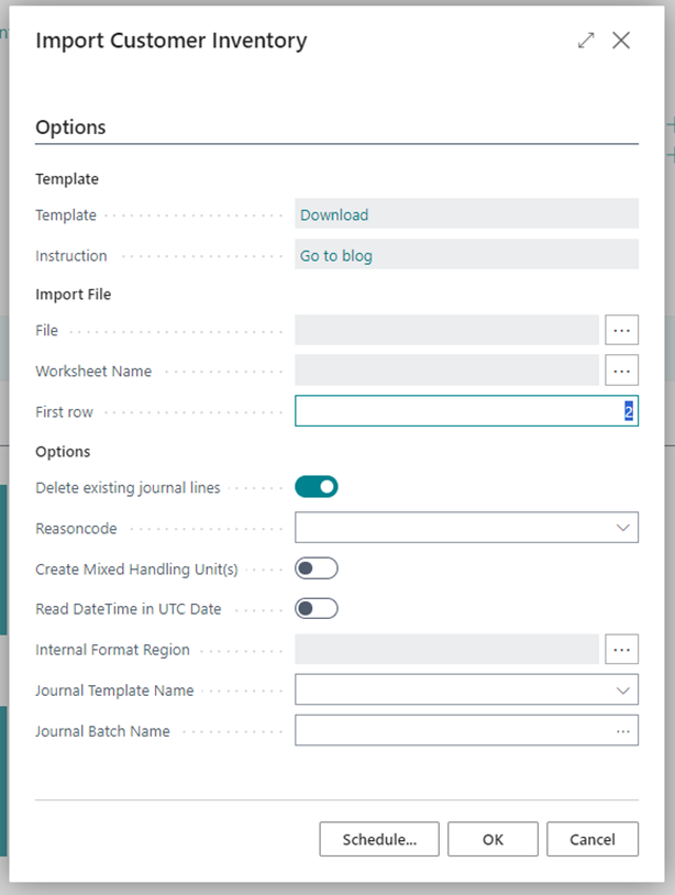 Import Customer Inventory