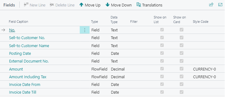 Web Portal View Fields